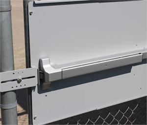 Panic Bar Mounting Plate For Chain Link Fence Gates, Panic Shield For Lockey Panic Bars